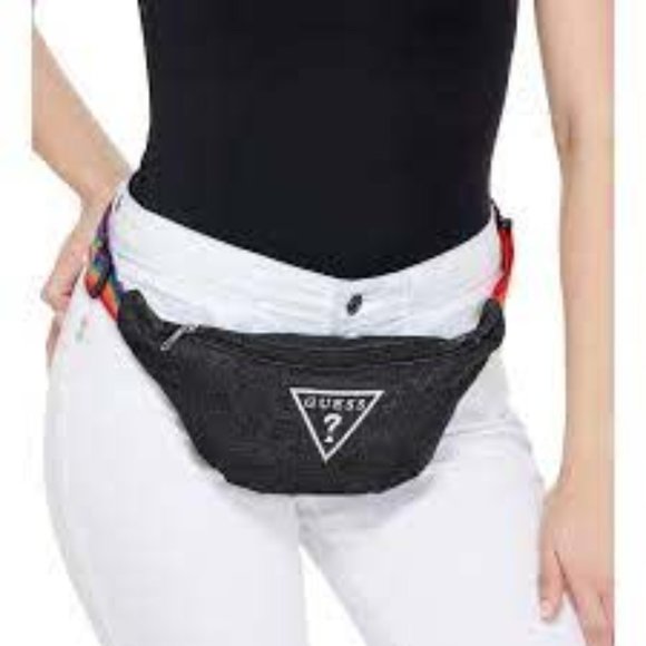 Guess? | Rainbow Strap Denim Logo Fanny Pack - Picture 7 of 7